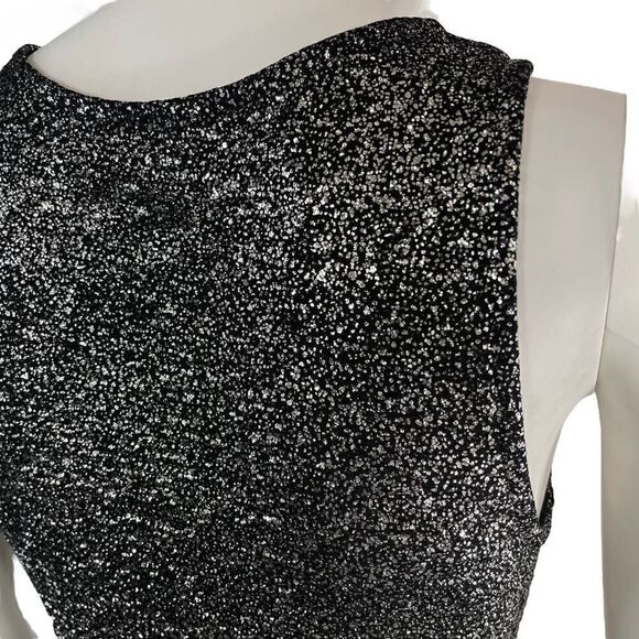 Everly Women’s Small Silver Sparkle Fit & Flare Mini Dress Sleeveless - Picture 8 of 10